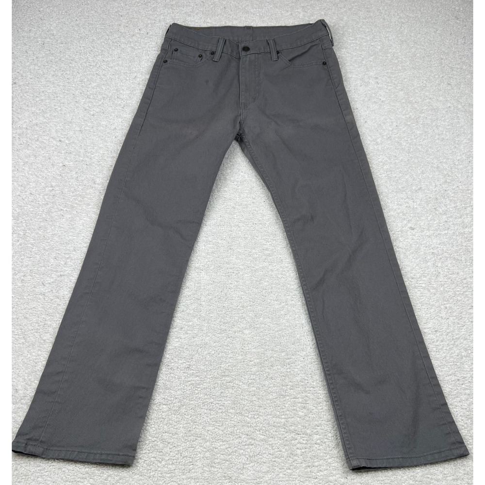 Levi's 513 Slim Straight Pants Mens 30×30 Grey Denim Jeans Stretch Casual